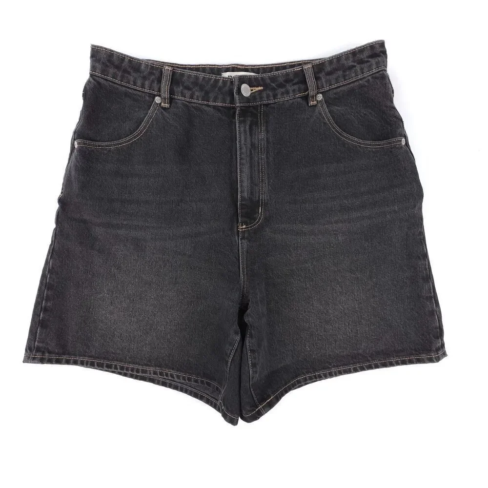 NEW Rollas Free People Super Mirage Jean Shorts Black Awkward Length Bermuda 31